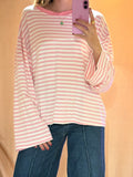 Tee shirt manche longue rose