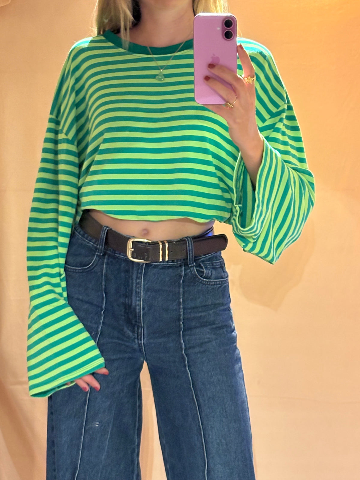 Tee shirt manche longue vert